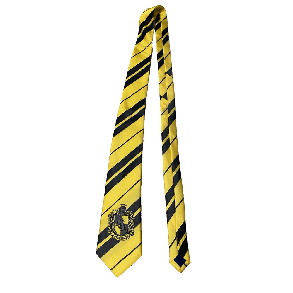 Harry Potter Adult /Kids Hufflepuff Necktie Yellow Black Stripes Wizarding World